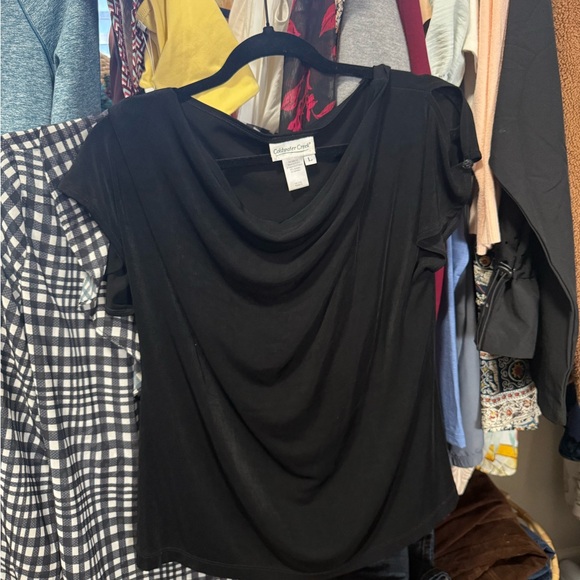 Coldwater creekWomen's Black Drape Neck Top - Picture 1 of 4